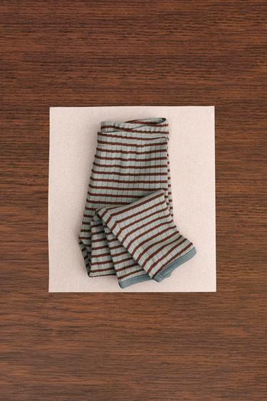 ZARA TIMELESS - STRIPED RIBBED PYJAMAS - Green / Ecru by Zara