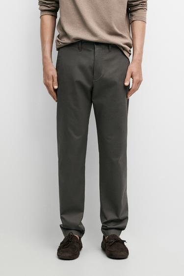 Zara Cotton blend slim fit pants - Gray