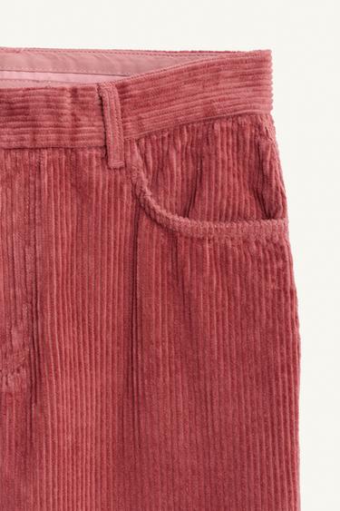 PANTALON EN VELOUR CÔTELÉ ÉDITION LIMITÉE - Rose pâle de Zara - Image 7