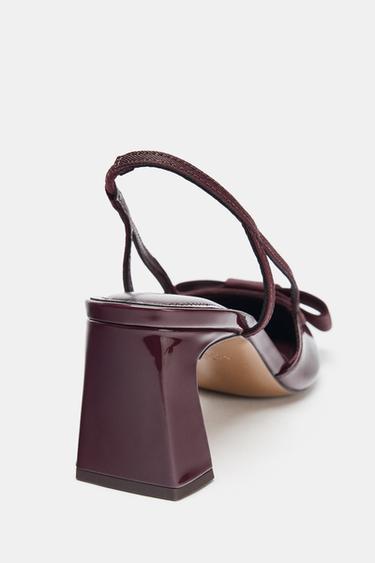 CHAUSSURES À TALONS OUVERTES À L'ARRIÈRE AVEC NŒUD - Bordeaux de Zara - Image 5