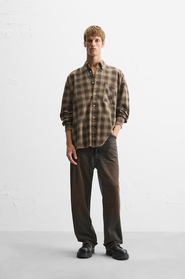 CAMISA CUADROS - Marrón de Zara - Imagen 0