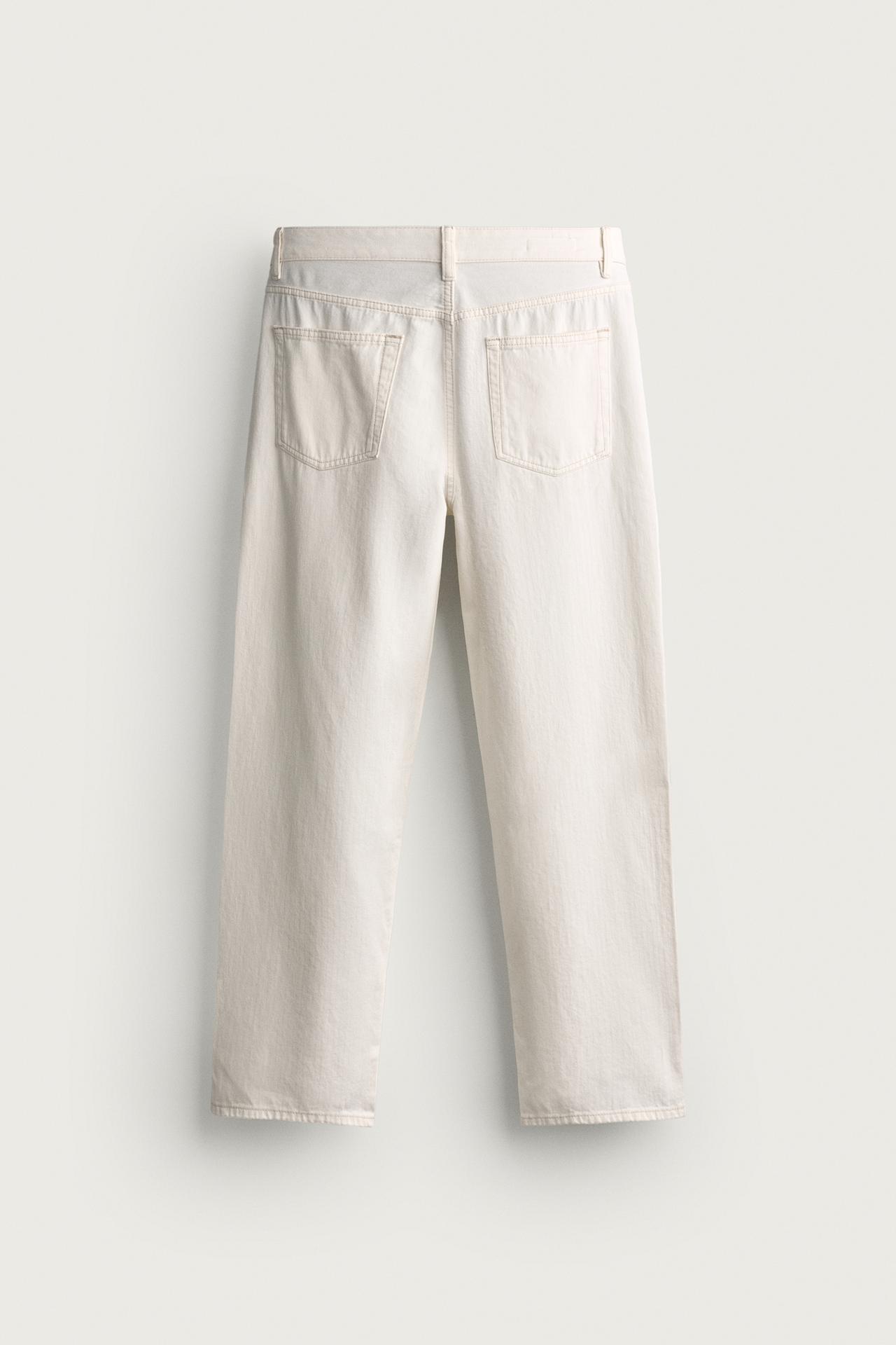 STRAIGHT FIT JEANS — Oyster-white
