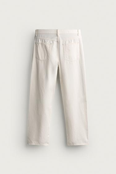 STRAIGHT FIT JEANS — Oyster-white 2