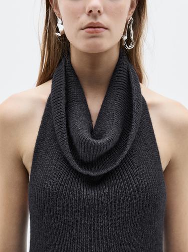 Zara Knit halter midi dress - LIMITED - Black