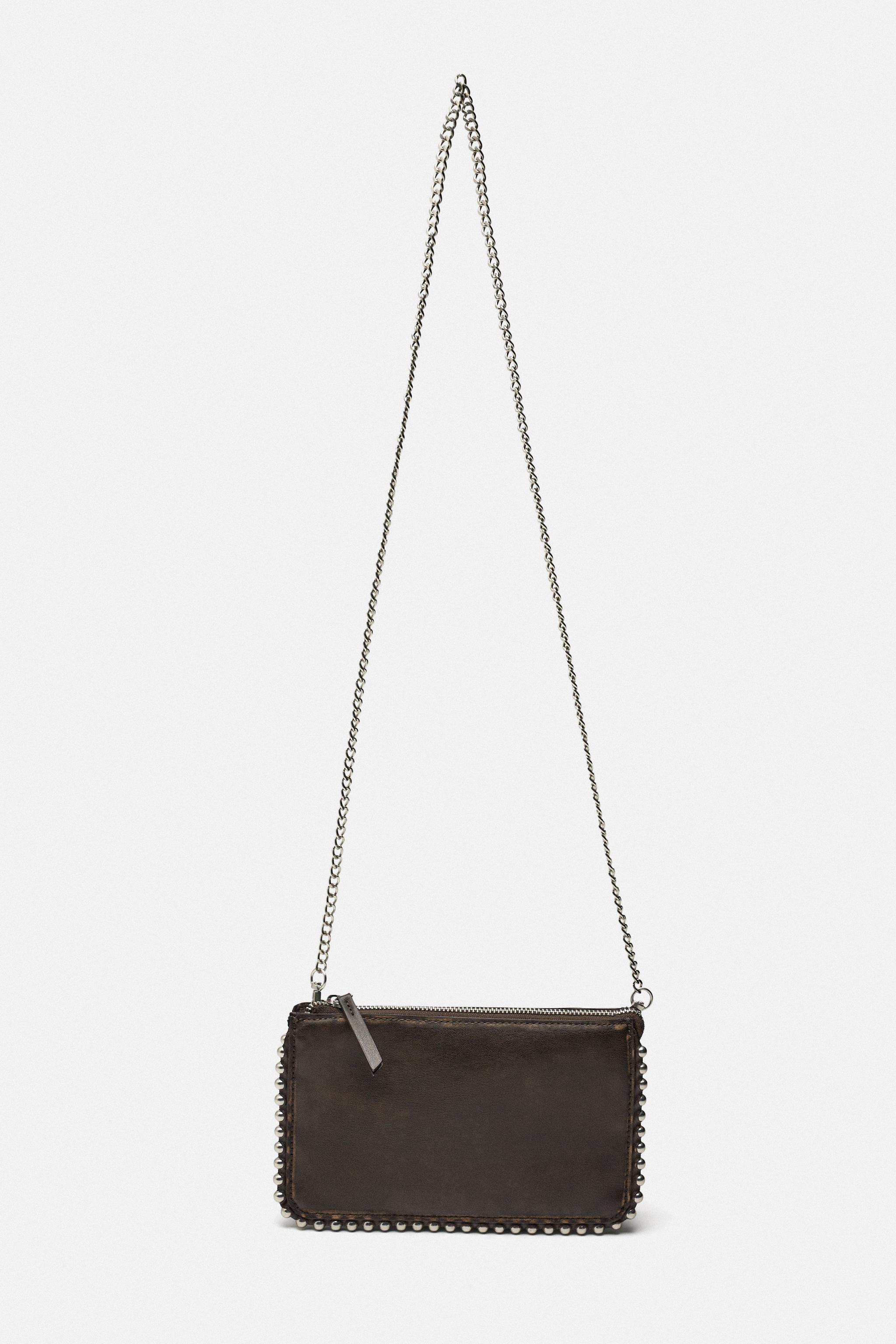 Studded black crossbody bag zara Clearance