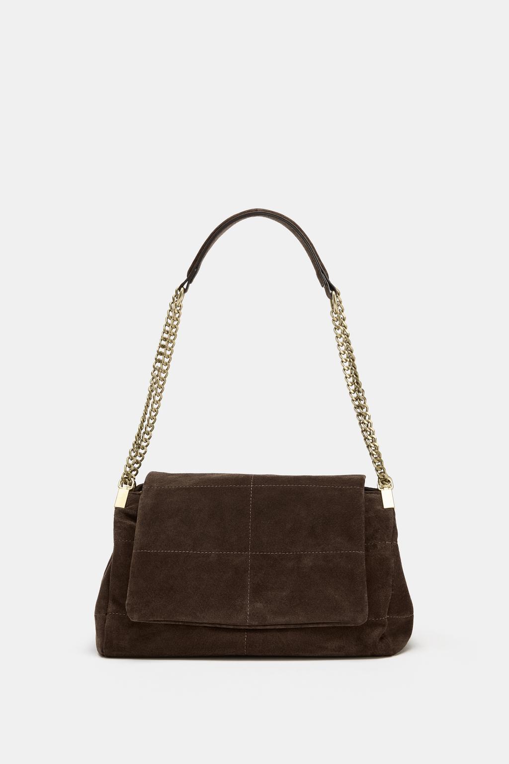 LEATHER FLAP SHOULDER BAG