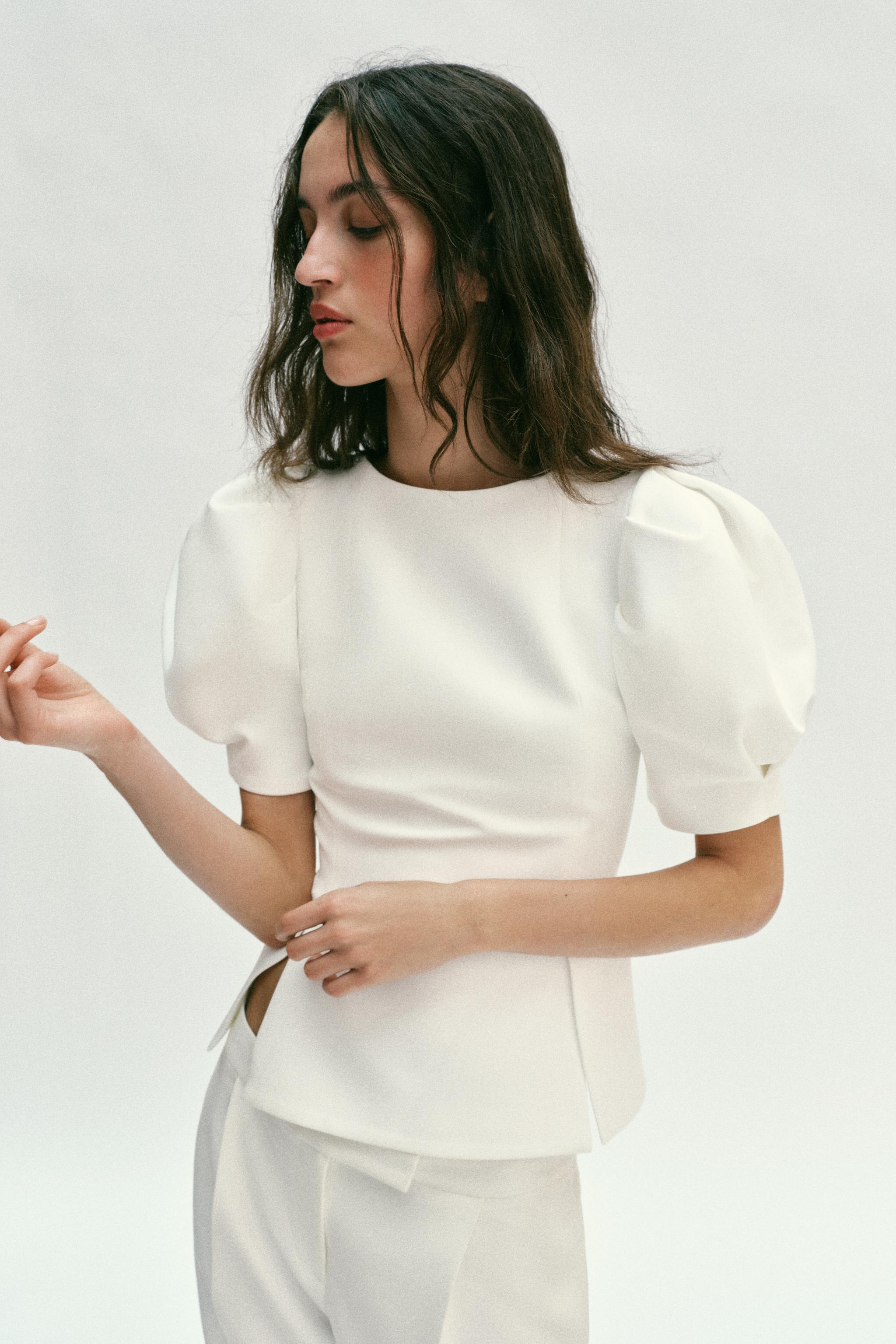 パフスリーブトップス - エクリュ | ZARA Japan / 日本
