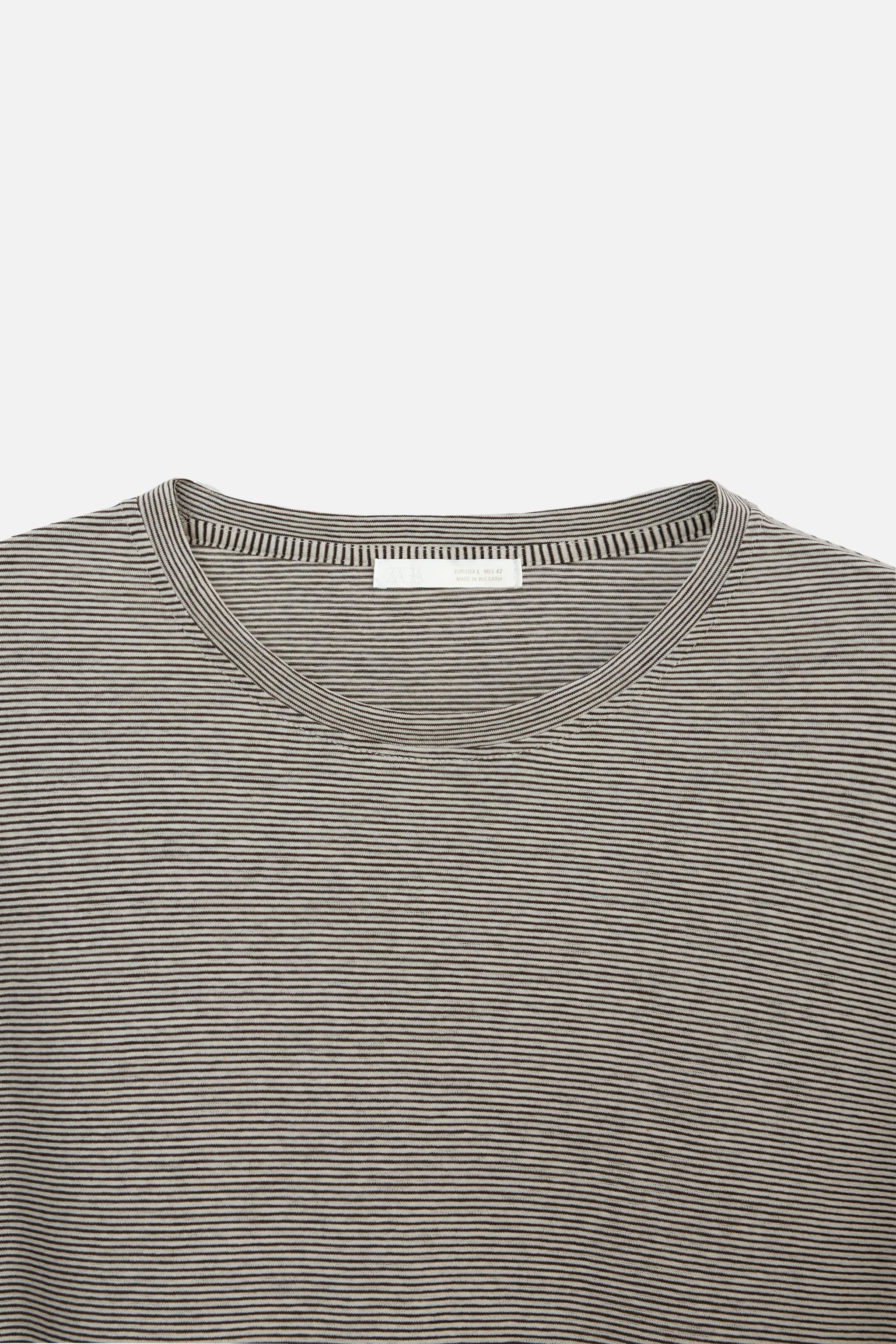 LIMITED EDITION STRIPE T-SHIRT - Brown / White | ZARA United