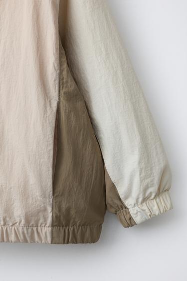 LIGHTWEIGHT COLOUR BLOCK WATER-REPELLENT RAINCOAT - Beige by Zara - Image 3