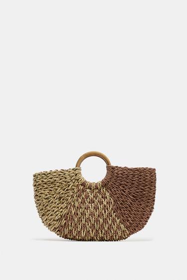 RIGID RAFFIA TOTE BAG - Light beige by Zara