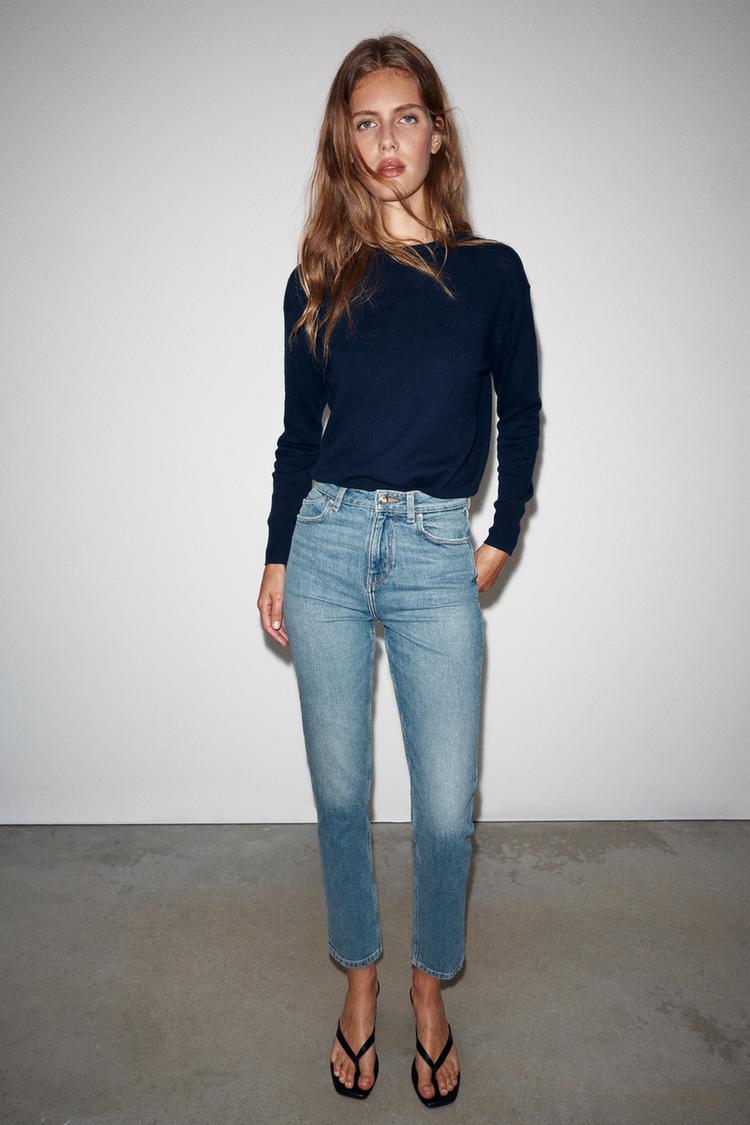 Jeans de tiro alto corte mom Z1975 3