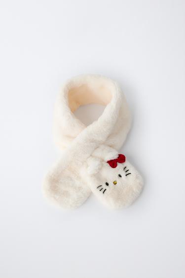 Zara SANRIO © HELLO KITTY 人造皮草圍巾 - 裸色