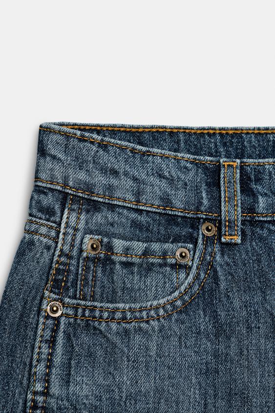 ZW COLLECTION CURVED STRAIGHT MID-WAIST JEANS - Blue by Zara - Image 8