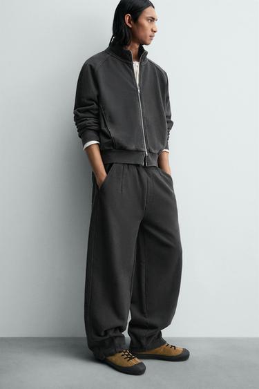 PANTALON DE JOGGING BALLON FIT DÉLAVÉ - Anthracite foncé de Zara - Image 4