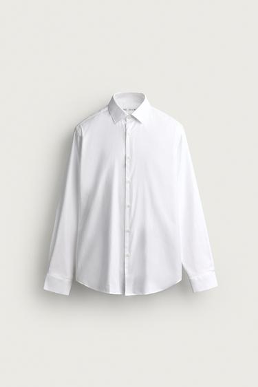 SLIM FIT TEXTURED SHIRT - White by Zara - Image 0