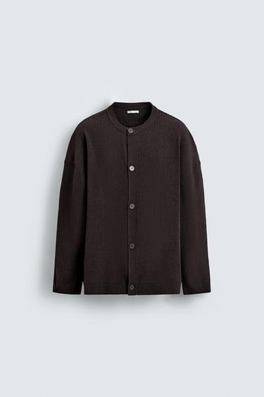 TEXTURED CARDIGAN - Chocolate by Zara