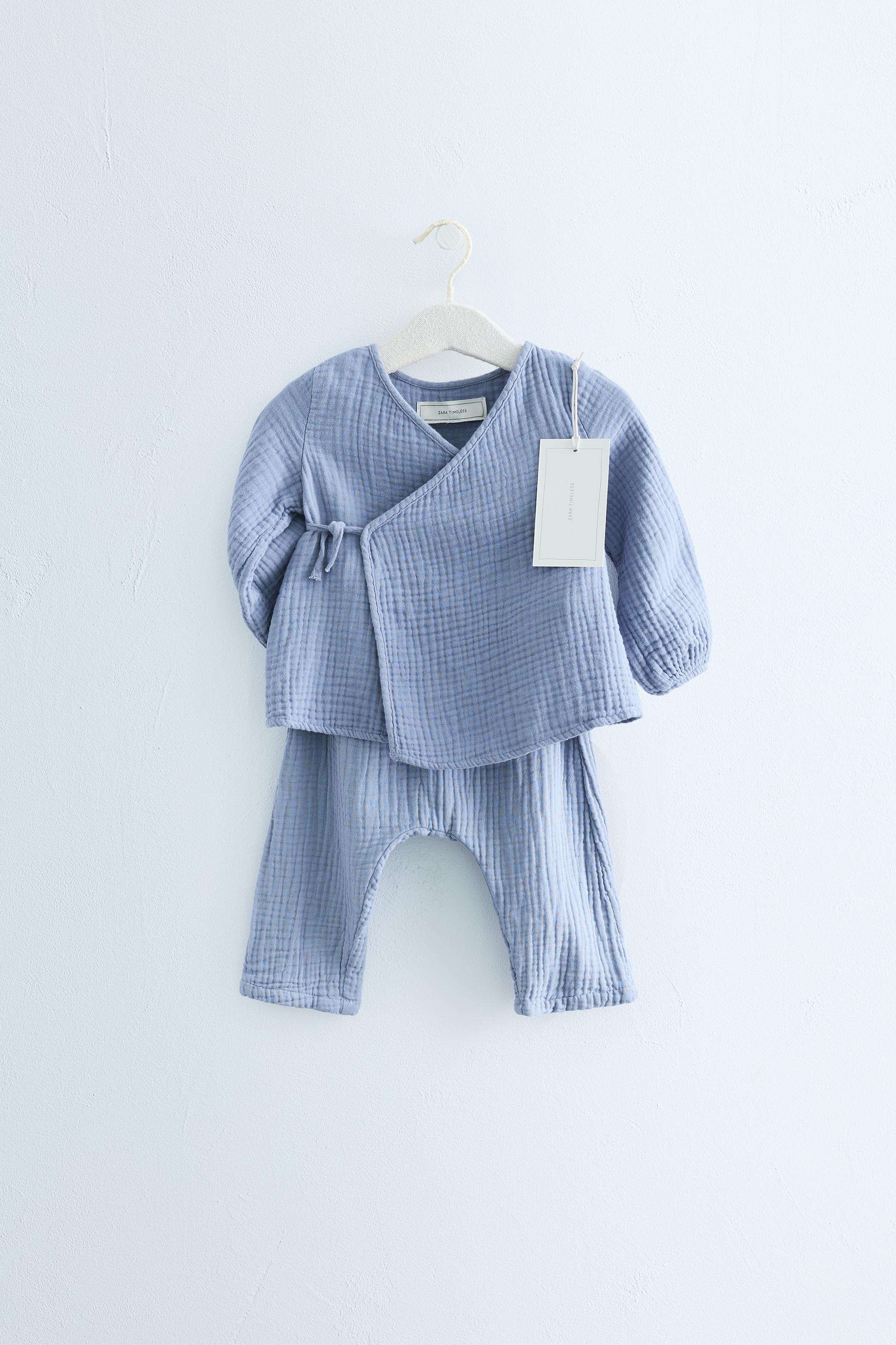 ZARA TIMELESS - WRAP SHIRT AND TEXTURED PANTS SET