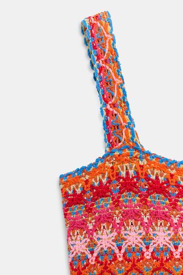 ROBE COURTE EN MAILLE - Multicolore de Zara - Image 5