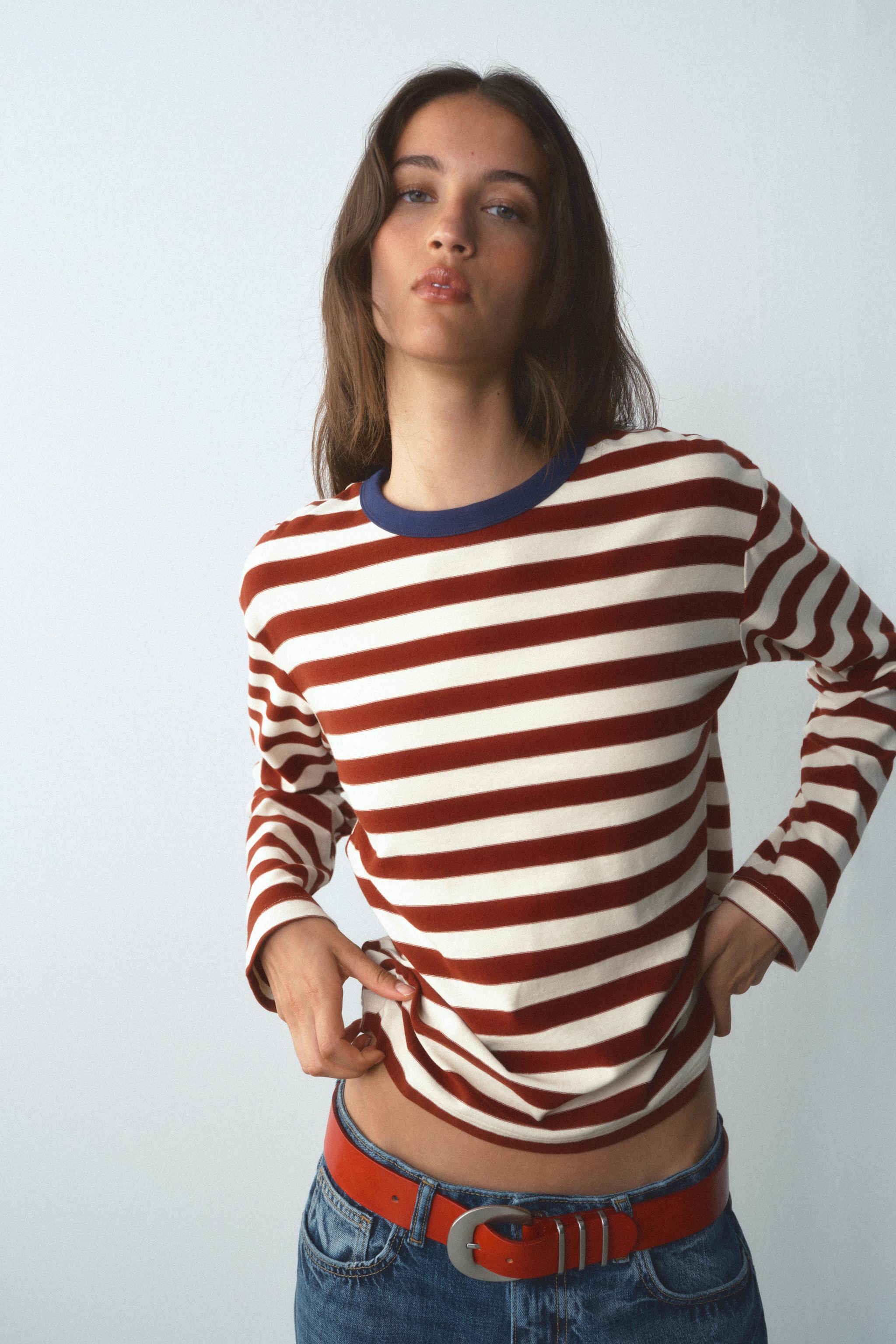 WIDE STRIPED T-SHIRT — Striped