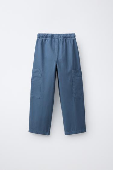 CANVAS TROUSERS WITH POCKETS - Light blue by Zara - Image 1