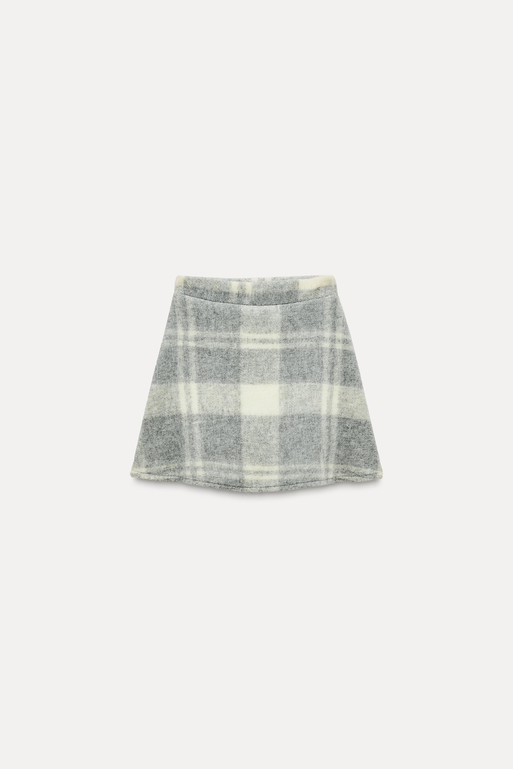 新品未使用　ZARA チェック柄ジャカードニットスカートS 未使用品】ZARAザラ チェック柄ジャガードニットスカートS