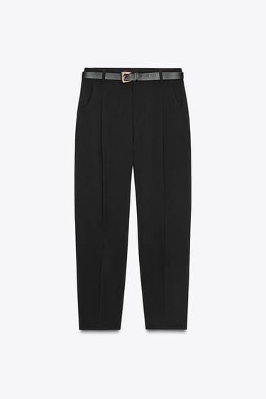 PLOOIBROEK MET CEINTUUR - Zwart van Zara