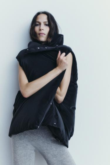 ZW COLLECTION QUILTED GILET - Black by Zara