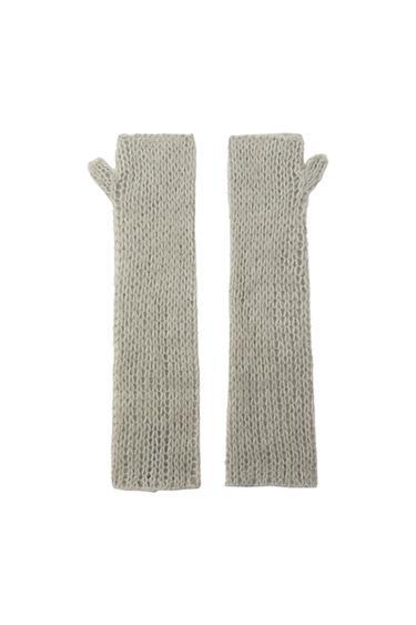 OPEN KNIT ALPACA BLEND KNIT MITTENS