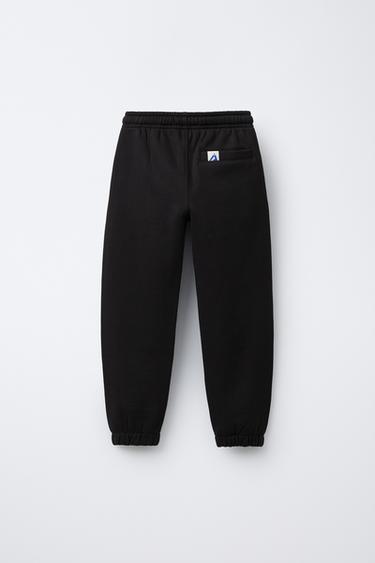 JOGGING TROUSERS WITH LABEL - Black by Zara - Image 1
