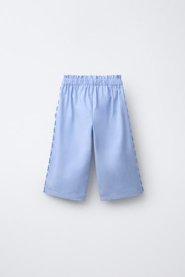 JUPE-CULOTTE À FLEURS - Bleu de Zara - Image 1