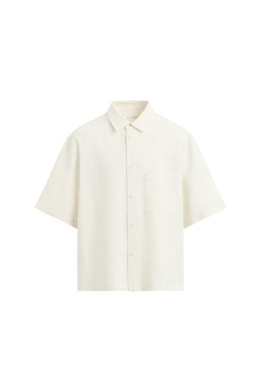 CAMISA VISCOSA - YUTE - Blanco de Zara