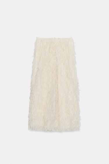 JUPE À PLUMES ZW COLLECTION ÉDITION LIMITÉE - Écru de Zara - Image 5