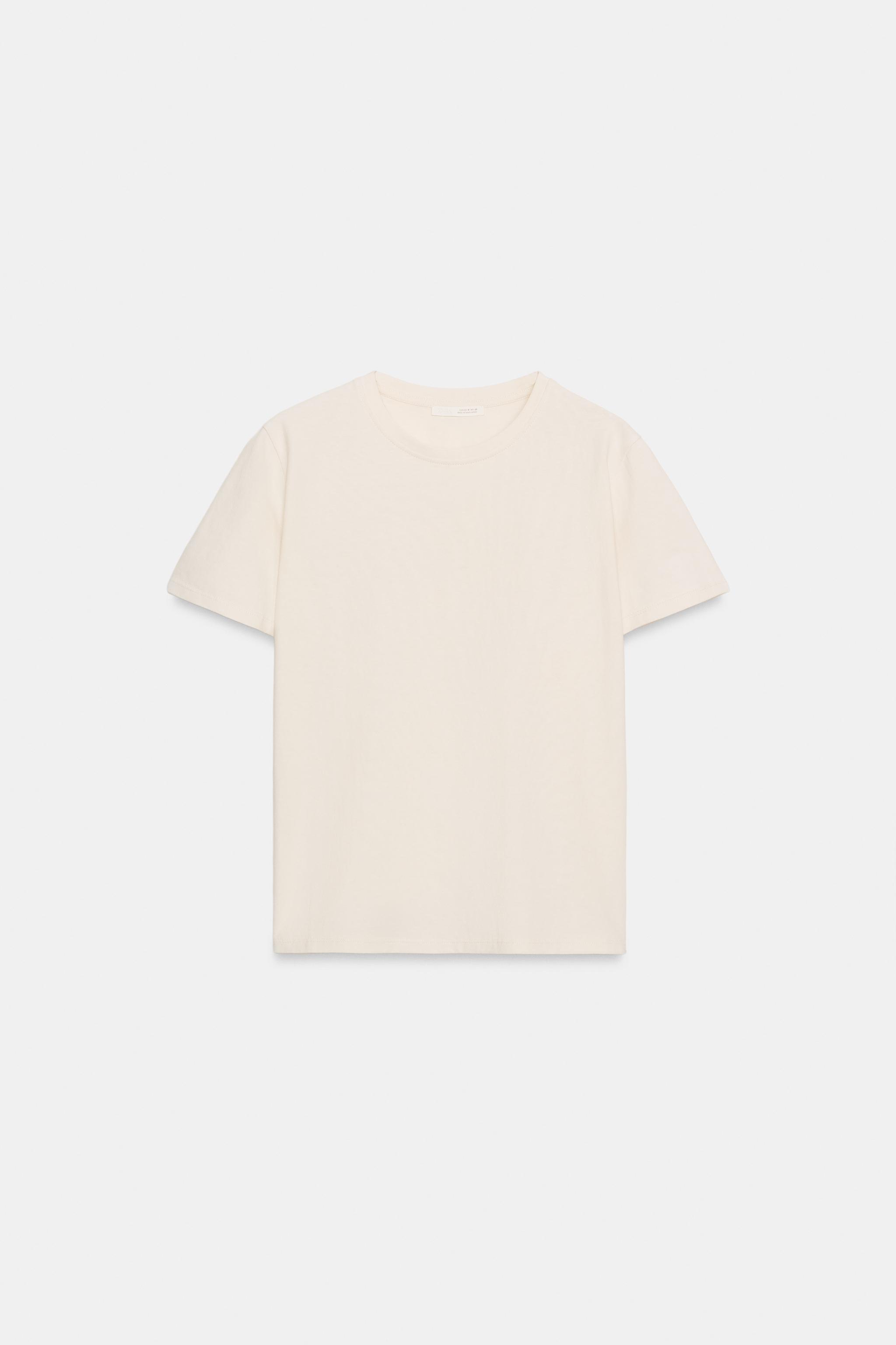 Zara RUSTİK PAMUKLU T-SHIRT görsel 5
