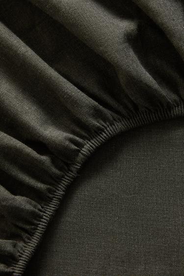 CASHMERE BLEND FITTED SHEET | 30 CM HIGH - Dark grey by Zara - Image 3