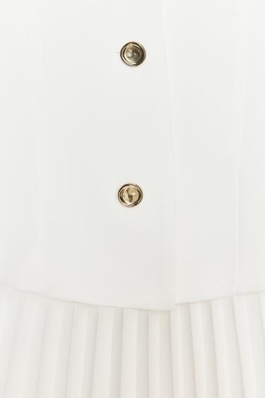 ROBE COURTE EN MATIÈRES VARIÉES - Écru de Zara - Image 9