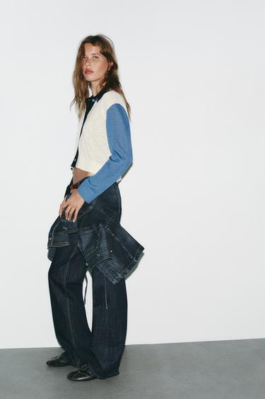 GILET EN MAILLE CONTRASTANT - unique de Zara - Image 3