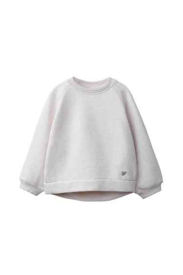 SPORTY EMBROIDERED SWEATSHIRT - Sand / Marl by Zara