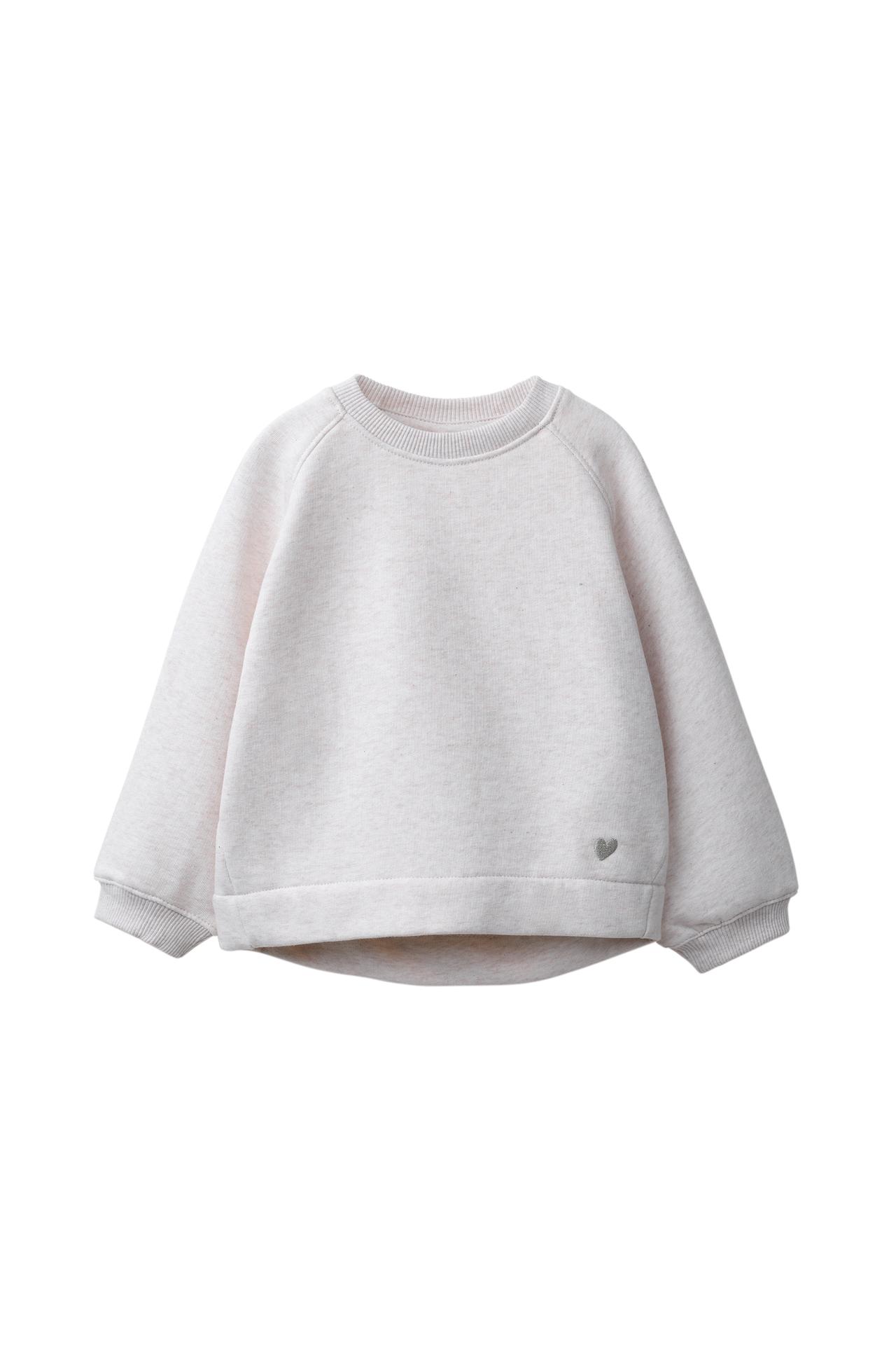 EMBROIDERED SPORTY SWEATSHIRT — Sand / Marl