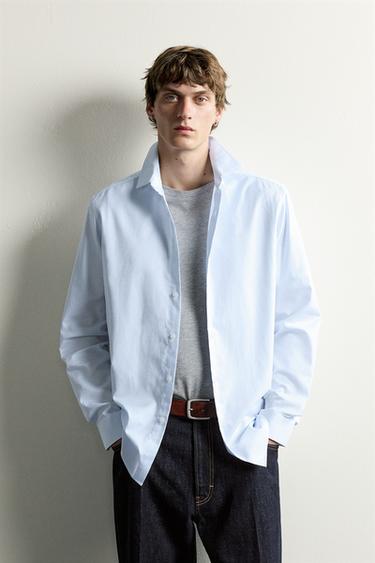 CHECK SLIM FIT SHIRT - Sky blue by Zara