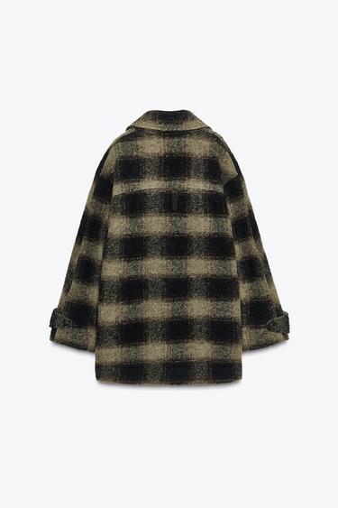 CHECK WOOL BLEND COAT ZW COLLECTION LIMITED EDITION - Black / Green by Zara - Image 9