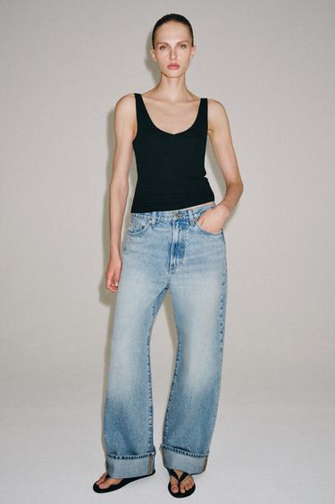 COTTON STRAPPY TOP - Black by Zara