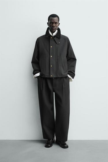 TECHNICAL JACKET WITH CONTRAST COLLAR - Black by Zara - Image 0