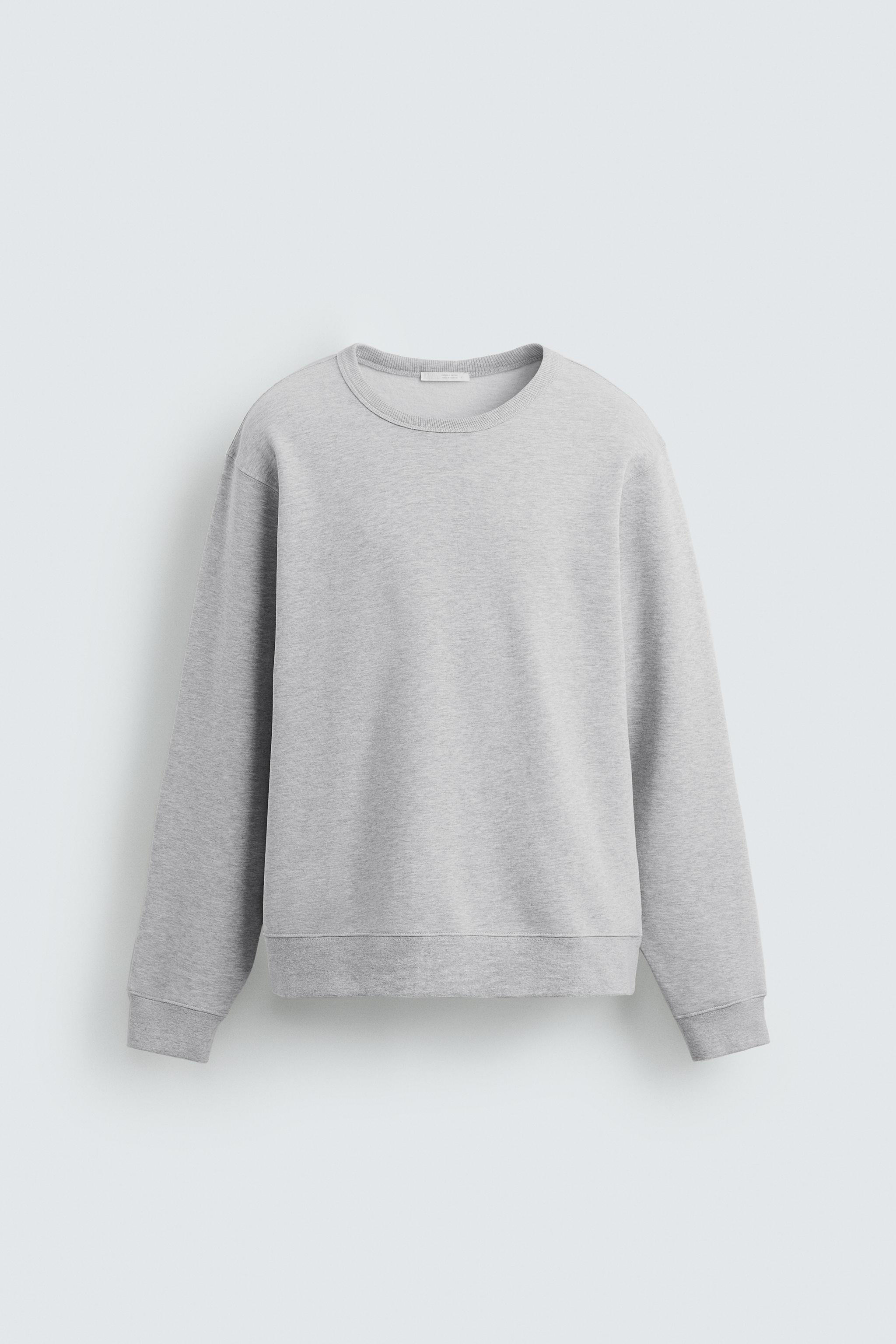 トップス Original Fabric Basic Crew Neck Sweat BASIC CREWNECK SWEATSHIRT - Black | ZARA Canada