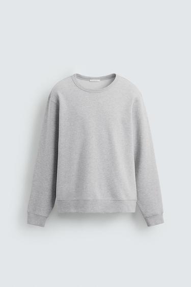 BASIC CREW NECK SWEATSHIRT - Grey marl by Zara