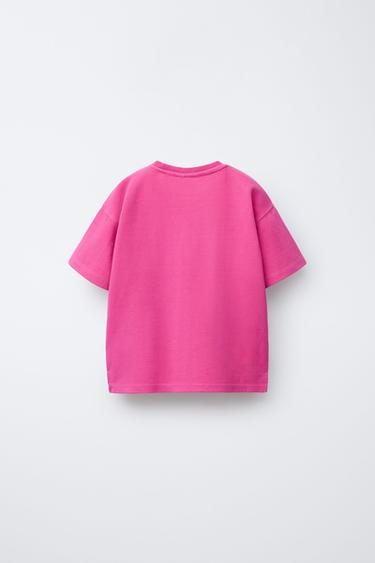 PLAIN INTERLOCK T-SHIRT - Fuchsia by Zara - Image 1