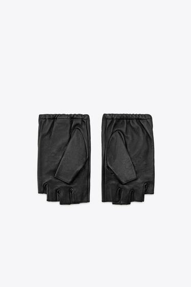 GANTS MITAINES EN CUIR BIJOUX - Noir de Zara - Image 3