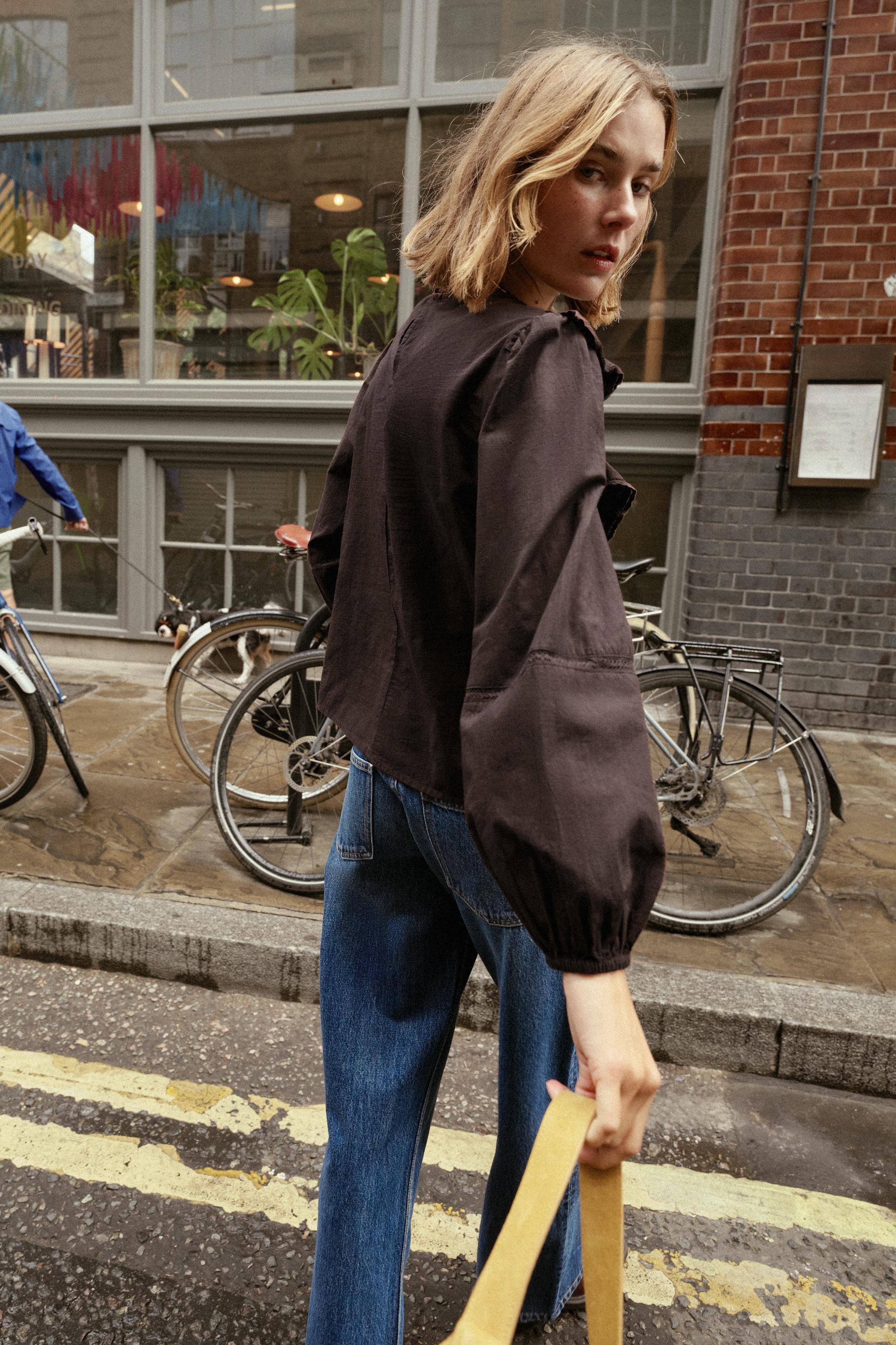 FLORAL EMBROIDERY BLOUSE - White | ZARA Canada