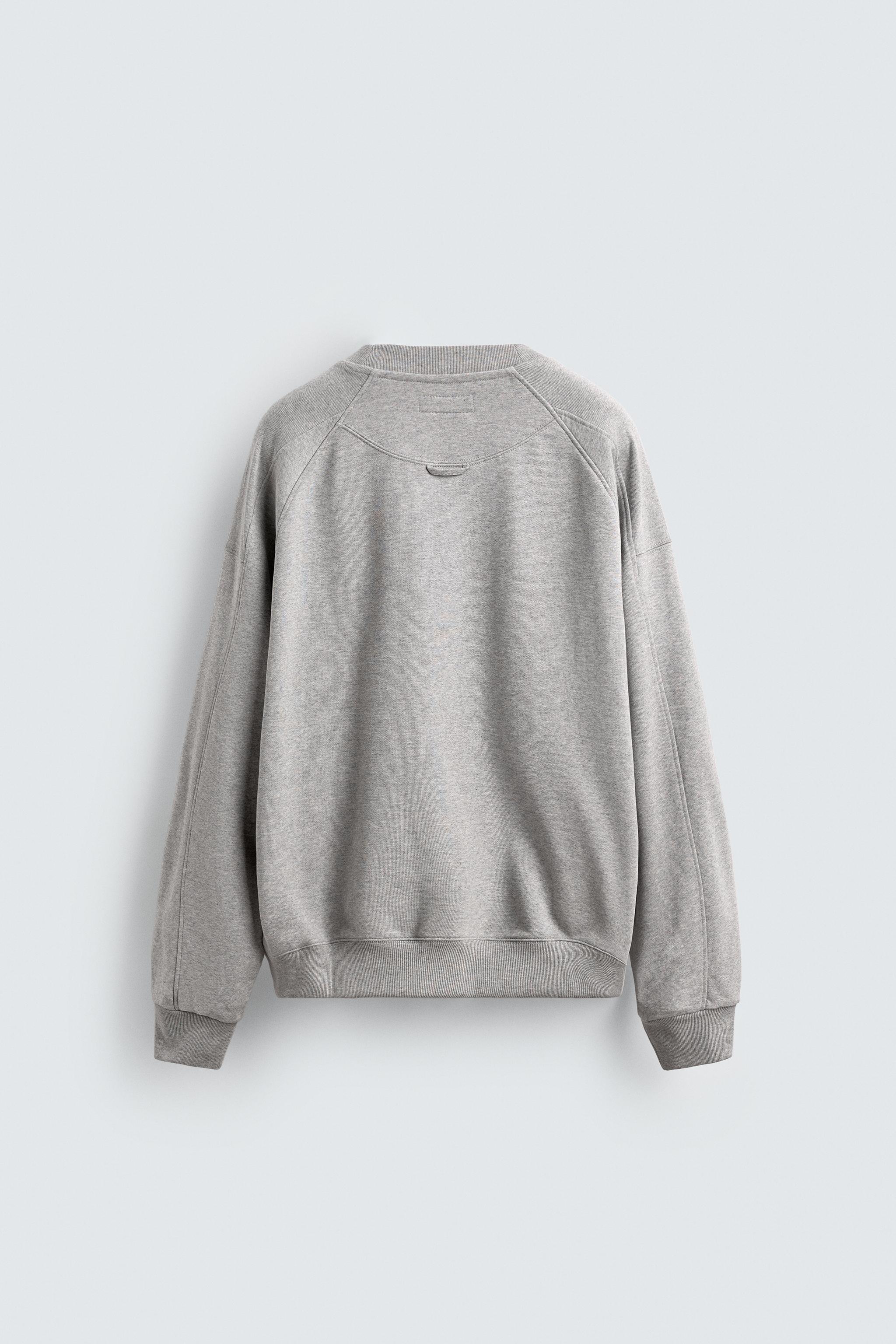 かっつー‼️ CHAMPION ® X ZARA PATCH CREWNECK SWEATSHIRT - Gray marl