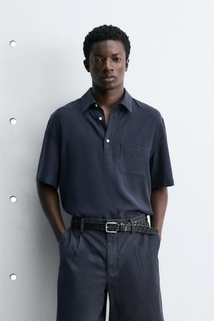 ZARA FLUID LYOCELL POLO SHIRT