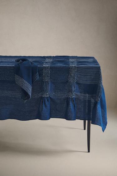 NAPPE LIN BRODERIES X FANGLU LIN - Bleu de Zara - Image 4